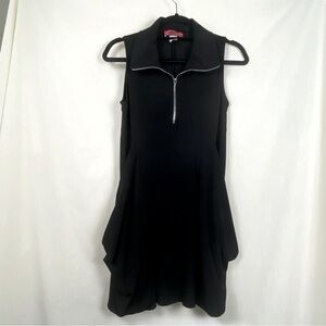 Vintage Carina Stretchy Tennis Collared Quarter Zip Big Pockets Mini Dress